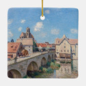 Alfred Sisley kunstwerk - De brug van Moret Keramisch Ornament (Achterkant)