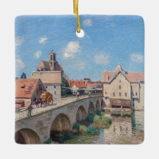 Alfred Sisley kunstwerk - De brug van Moret Keramisch Ornament (Voorkant)