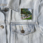 Alfred Sisley - Laan met kastanjebomen Vierkante Button 5,1 Cm (In situ)
