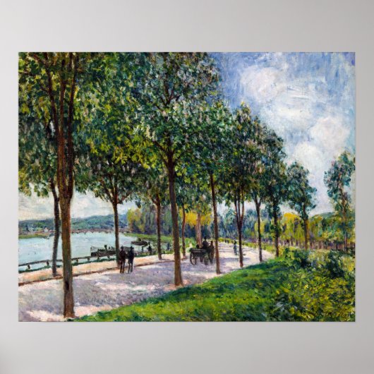 Alfred Sisley - Laan van Kastanjebomen Poster (Voorkant)