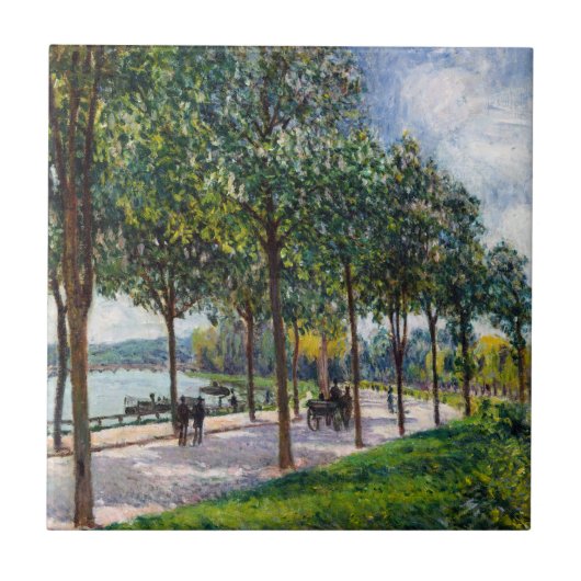 Alfred Sisley - Laan van Kastanjebomen Tegeltje (Voorkant)