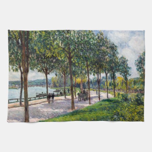 Alfred Sisley - Laan van Kastanjebomen Theedoek (Horizontaal)