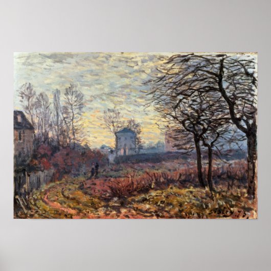 Alfred Sisley | Landschap nabij Louveciennes Poster (Voorkant)