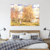 Alfred Sisley Les Petits Prés in het voorjaar Canvas Afdruk (Insitu (Slaapkamer))