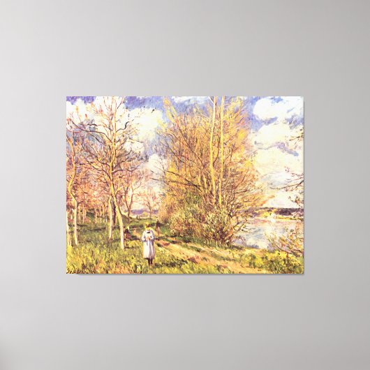 Alfred Sisley Les Petits Prés in het voorjaar Canvas Afdruk (Voorkant)