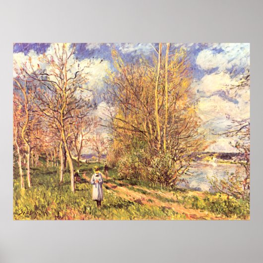 Alfred Sisley Les Petits Prés in het voorjaar Poster (Voorkant)