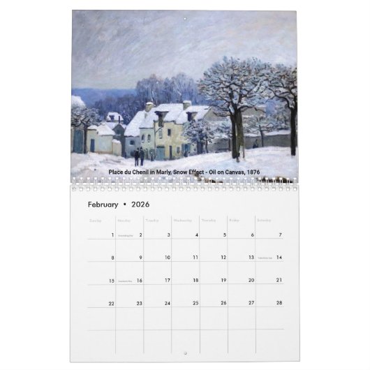 Alfred Sisley Masterstuks Selection Calendar Kalender (Feb 2026)