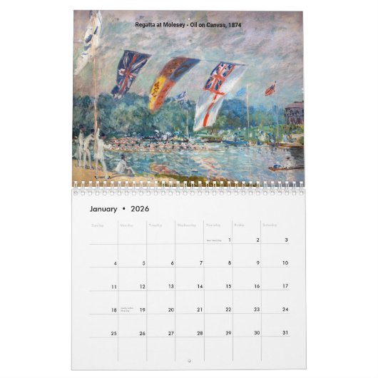 Alfred Sisley Masterstuks Selection Calendar Kalender (Jan 2026)