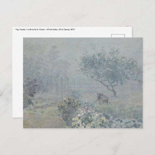 Alfred Sisley - Mist, Voisins Briefkaart (Voorkant / Achterkant)