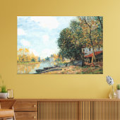 Alfred Sisley Moret over de oevers van de rivier d Canvas Afdruk (Insitu (Woonkamer))
