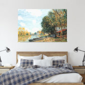 Alfred Sisley Moret over de oevers van de rivier d Canvas Afdruk (Insitu (Slaapkamer))