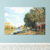 Alfred Sisley Moret over de oevers van de rivier d Canvas Afdruk (Insitu (Houten vloer))