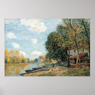 Alfred Sisley Moret over de oevers van de rivier d Poster