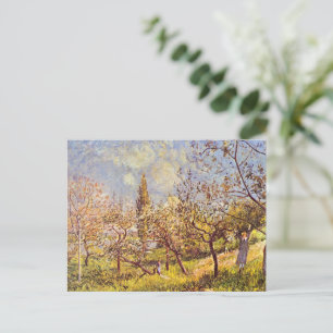 Alfred Sisley Orchard in het voorjaar Briefkaart