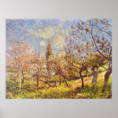 Alfred Sisley Orchard in het voorjaar Poster (Voorkant)