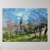 Alfred Sisley Orchard in lente Poster (Voorkant)