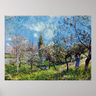Alfred Sisley Orchard in lente Poster