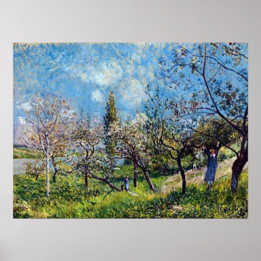 Alfred Sisley Orchard in lente Poster (Voorkant)