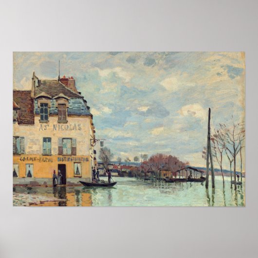 Alfred Sisley - Overstroming bij Port-Marly 1872 Poster (Voorkant)