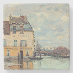 Alfred Sisley - Overstroming bij Port-Marly 1872 Stenen Onderzetter