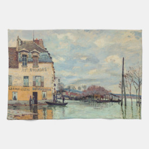 Alfred Sisley - Overstroming bij Port-Marly 1872 Theedoek