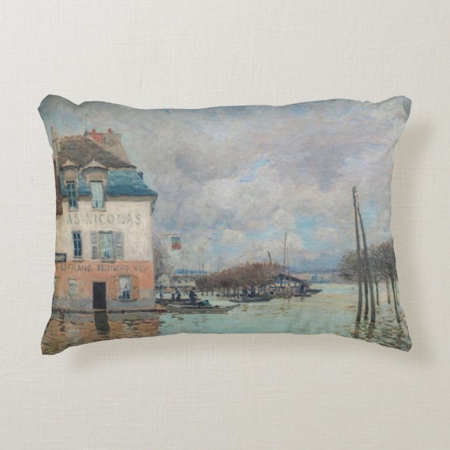 Alfred Sisley - Overstroming bij Port-Marly 1876 Accent Kussen (Voorkant)