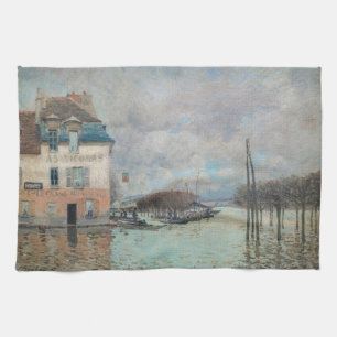 Alfred Sisley - Overstroming bij Port-Marly 1876 Theedoek
