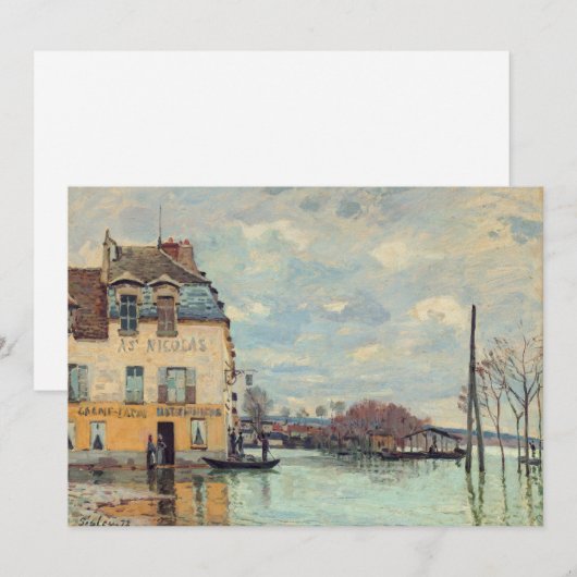 Alfred Sisley - Overstroming in Port-Marly 1872 Bedankkaart (Voorkant / Achterkant)