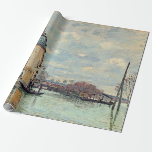 Alfred Sisley - Overstroming in Port-Marly 1872 Cadeaupapier (Uitgerold)