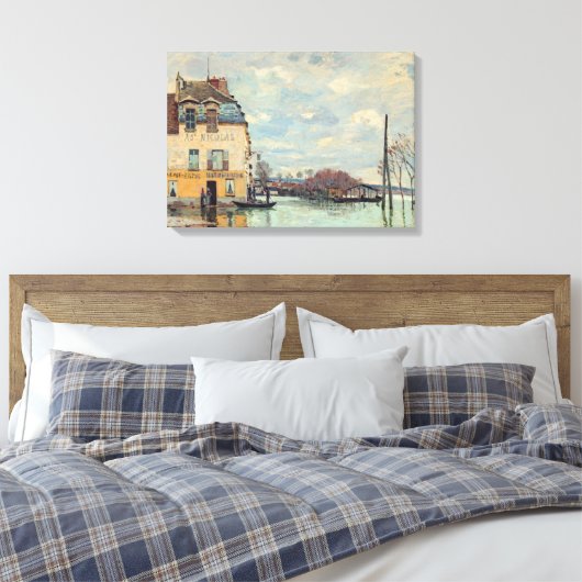 Alfred Sisley - Overstroming in Port-Marly 1872 Canvas Afdruk (Insitu (Slaapkamer))