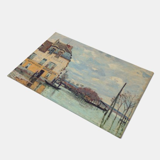 Alfred Sisley - Overstroming in Port-Marly 1872 Deurmat (Schuin)