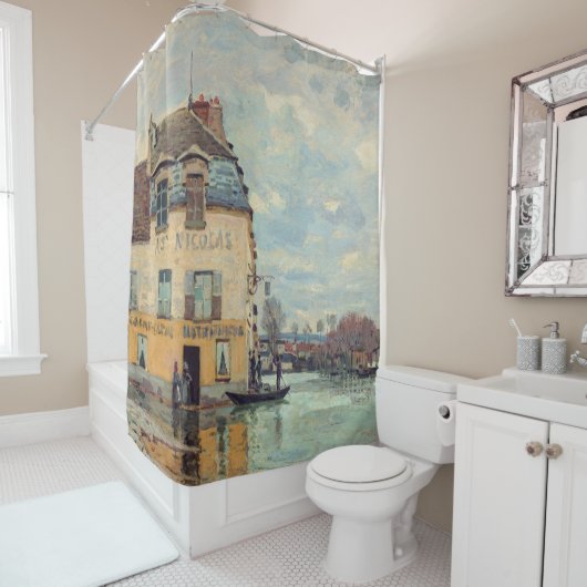 Alfred Sisley - Overstroming in Port-Marly 1872 Douchegordijn (In situ)