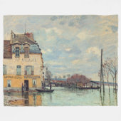 Alfred Sisley - Overstroming in Port-Marly 1872 Fleece Deken (Voorkant (Horizontaal))