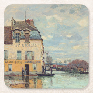 Alfred Sisley - Overstroming in Port-Marly 1872 Kartonnen Onderzetters