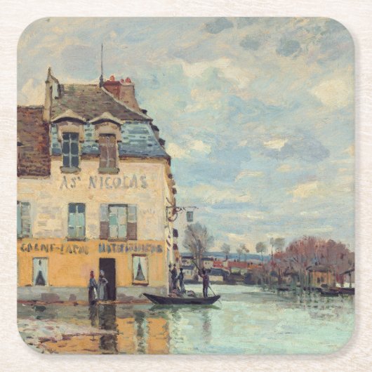 Alfred Sisley - Overstroming in Port-Marly 1872 Kartonnen Onderzetters (Voorkant)