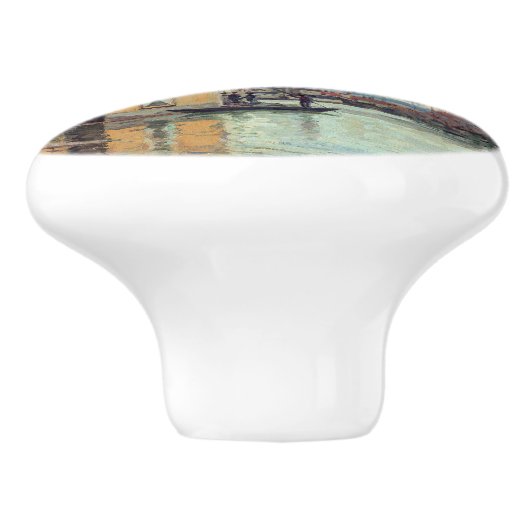 Alfred Sisley - Overstroming in Port-Marly 1872 Keramische Knop (Zijkant)