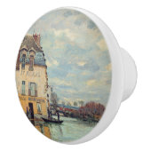 Alfred Sisley - Overstroming in Port-Marly 1872 Keramische Knop (Rechts)