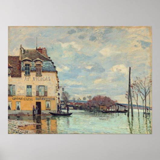 Alfred Sisley - Overstroming in Port-Marly 1872 Poster (Voorkant)