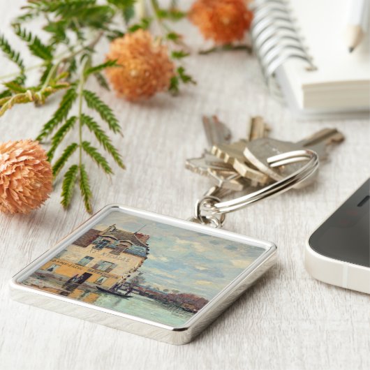 Alfred Sisley - Overstroming in Port-Marly 1872 Sleutelhanger (Zijkant)