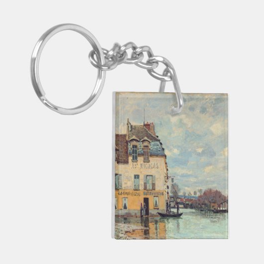 Alfred Sisley - Overstroming in Port-Marly 1872 Sleutelhanger (Voorkant Links)