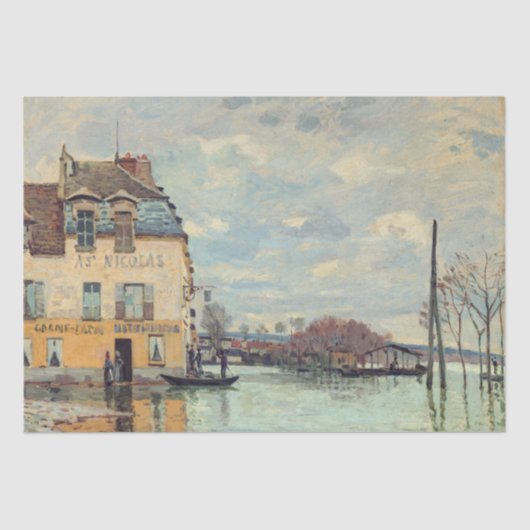 Alfred Sisley - Overstroming in Port-Marly 1872 Tissuepapier (Voorkant)