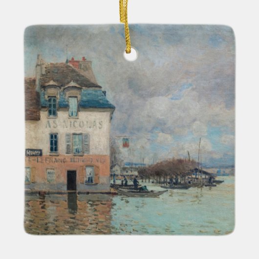 Alfred Sisley - Overstroming in Port-Marly 1876 Keramisch Ornament (Voorkant)