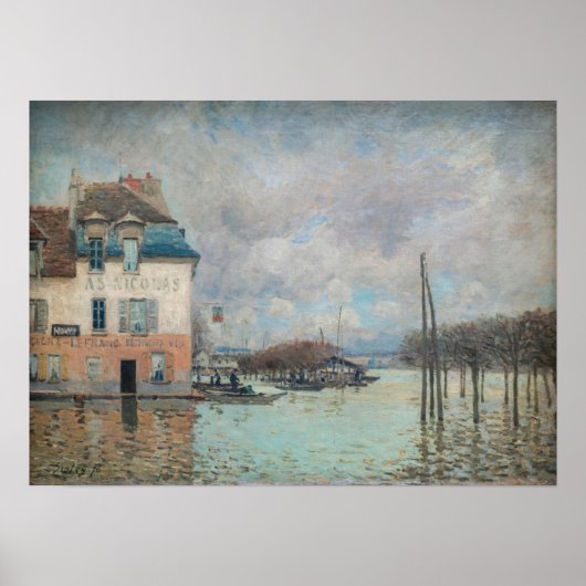 Alfred Sisley - Overstroming in Port-Marly 1876 Poster (Voorkant)
