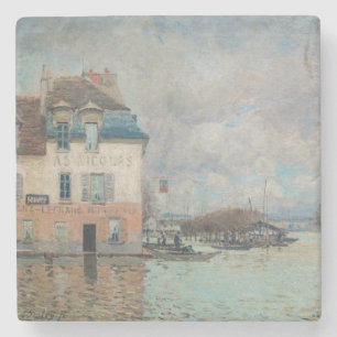 Alfred Sisley - Overstroming in Port-Marly 1876 Stenen Onderzetter