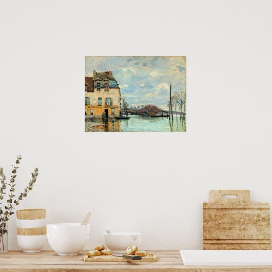 Alfred Sisley Overstroming in Port-Marly Poster (Keuken)