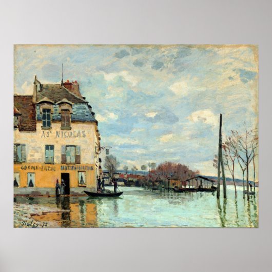 Alfred Sisley Overstroming in Port-Marly Poster (Voorkant)