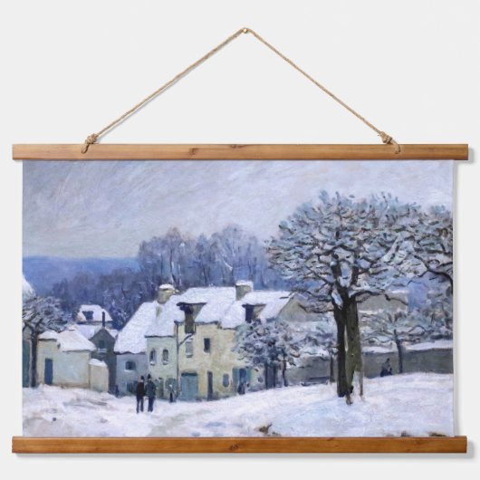 Alfred Sisley - Place Chenil in Marly, Sneeuw Effe Hangend Wandkleed (Voorkant)