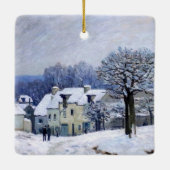 Alfred Sisley - Place Chenil in Marly, Sneeuw Effe Keramisch Ornament (Achterkant)