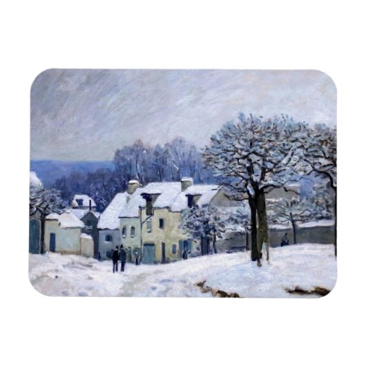 Alfred Sisley - Place Chenil in Marly, Sneeuw Effe Magneet (Horizontaal)