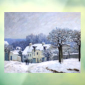 Alfred Sisley - Place Chenil in Marly, Sneeuw Effe Raamsticker (Vel 3)
